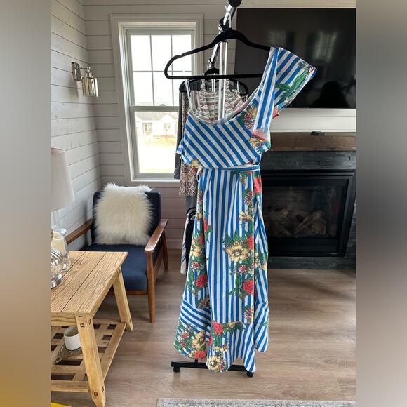 Flying Tomato High Low Floral Striped Dress - Picture 7 of 11